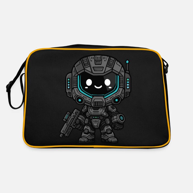 kleiner süsser Robotersoldat Retro Tasche