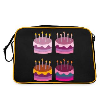torte 4fach - Retro Tasche - Schwarz/Gold - Hinten