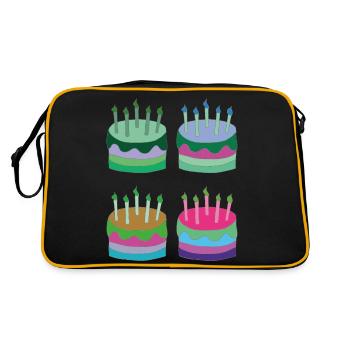 torten bunt - Retro Tasche - Schwarz/Gold - Hinten