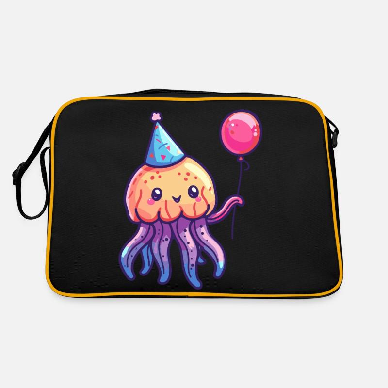 Qualle Geburtstag Comic Niedlich Retro Tasche