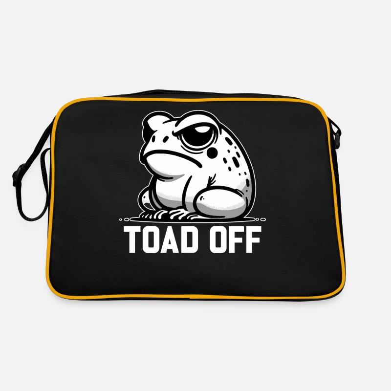Vintage Frog Toad Meme Grumpy Frog Don't Toad Me - Retro Tasche - Schwarz/Gold