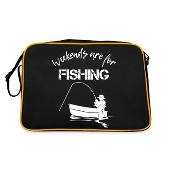 Les week-ends sont pour la pêche - Sac Retro - noir/or - Dos