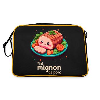 Pork tenderloin - Plain text - Retro Bag - black/gold - Back