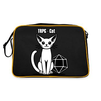 JdR Elven Katze & Würfel - TRPG Cat - Sac Retro - noir/or - Dos