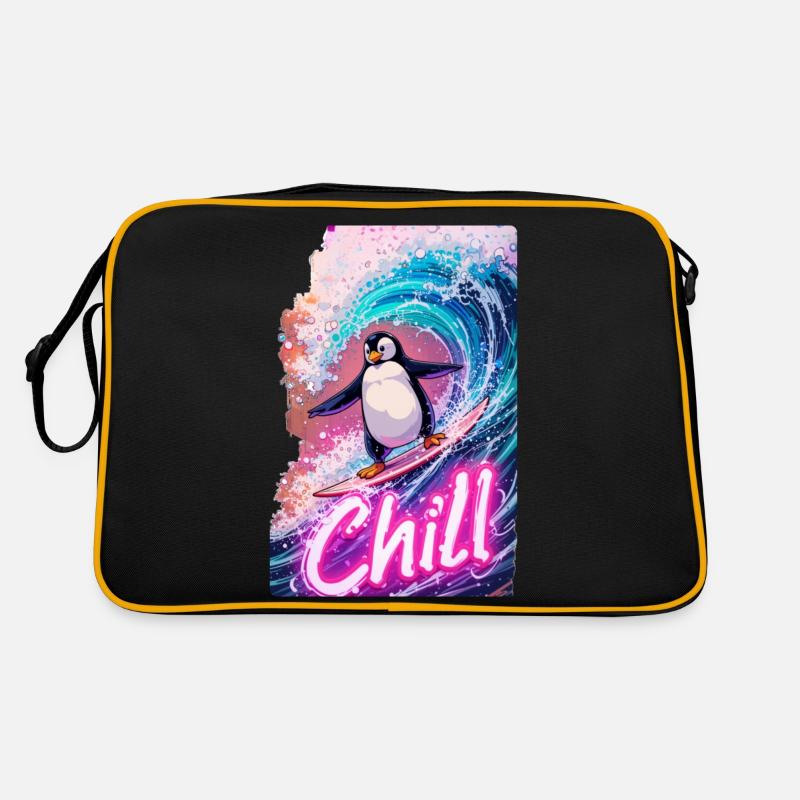 Surfing Penguin Retro Bag