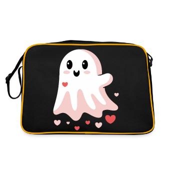 Niedlicher Liebesgeist - Retro Tasche - Schwarz/Gold - Hinten