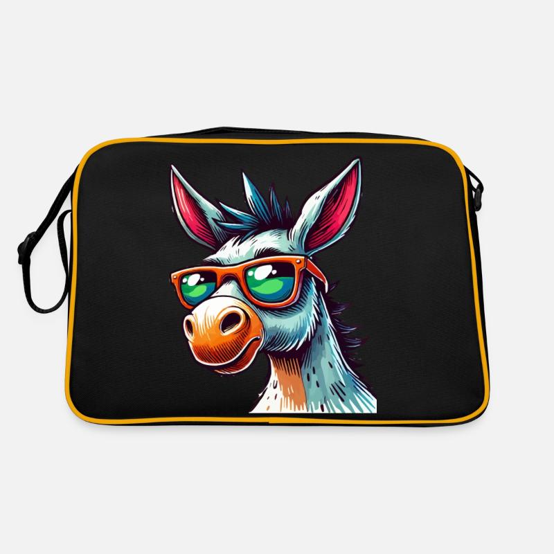 Esel Cool - Retro Tasche - Schwarz/Gold