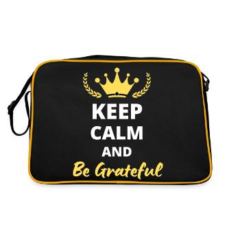 Keep Calm and be grateful - Retro Bag - black/gold - Back