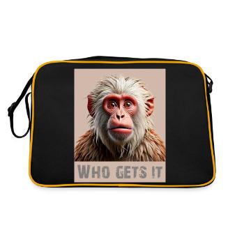 Monkey – Qui l’attrape ? | Design amusant - Sac Retro - noir/or - Dos