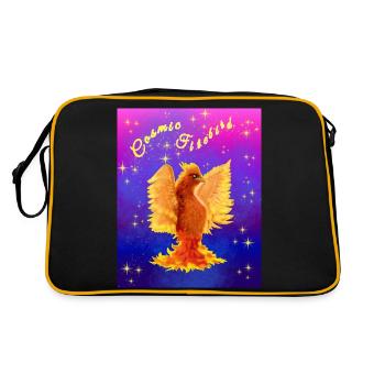 An Orange Cosmic Cyber Bird - Retro Bag - black/gold - Back