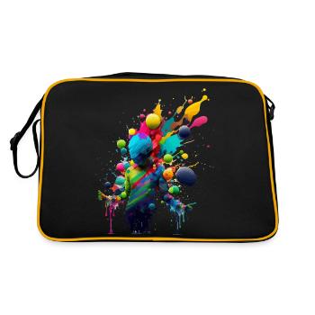Farbexplosion - Retro Tasche - Schwarz/Gold - Hinten