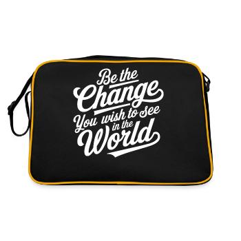 Be The Change You Wish to See in the World Womens - Retro Bag - black/gold - Back