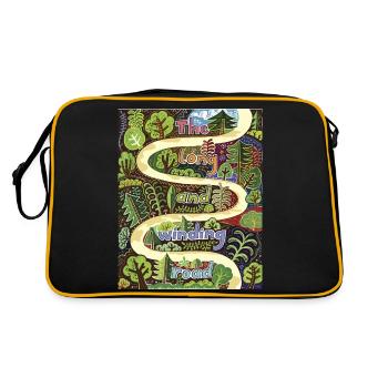 Gewundenen Weg – Vektor Illustration - Retro Tasche - Schwarz/Gold - Hinten