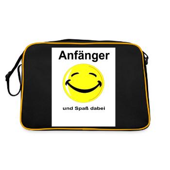 Anfänger und Spass dabei - Retro Tasche - Schwarz/Gold - Hinten
