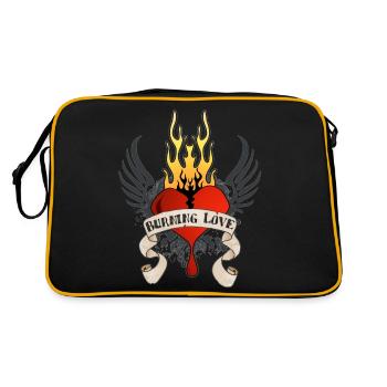 Burning Love (Heart & Banner) 04 - Retro Bag - black/gold - Back