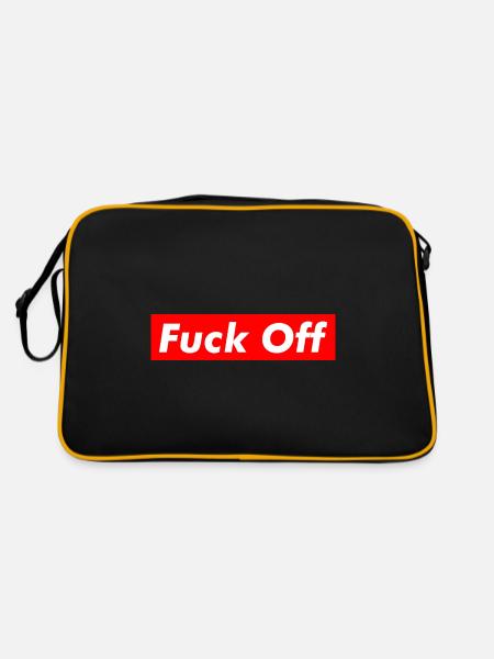 F*ck Off - Retro Tasche - Schwarz/Gold - Hinten