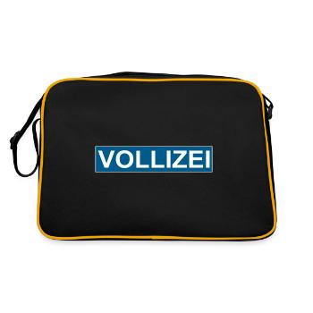 Bier Saufen Party Urlaub Alkohol Vollizei - Retro Tasche - Schwarz/Gold - Hinten