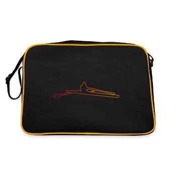 Ruderer Herren Rowing Rudern Damen - Retro Tasche - Schwarz/Gold - Hinten