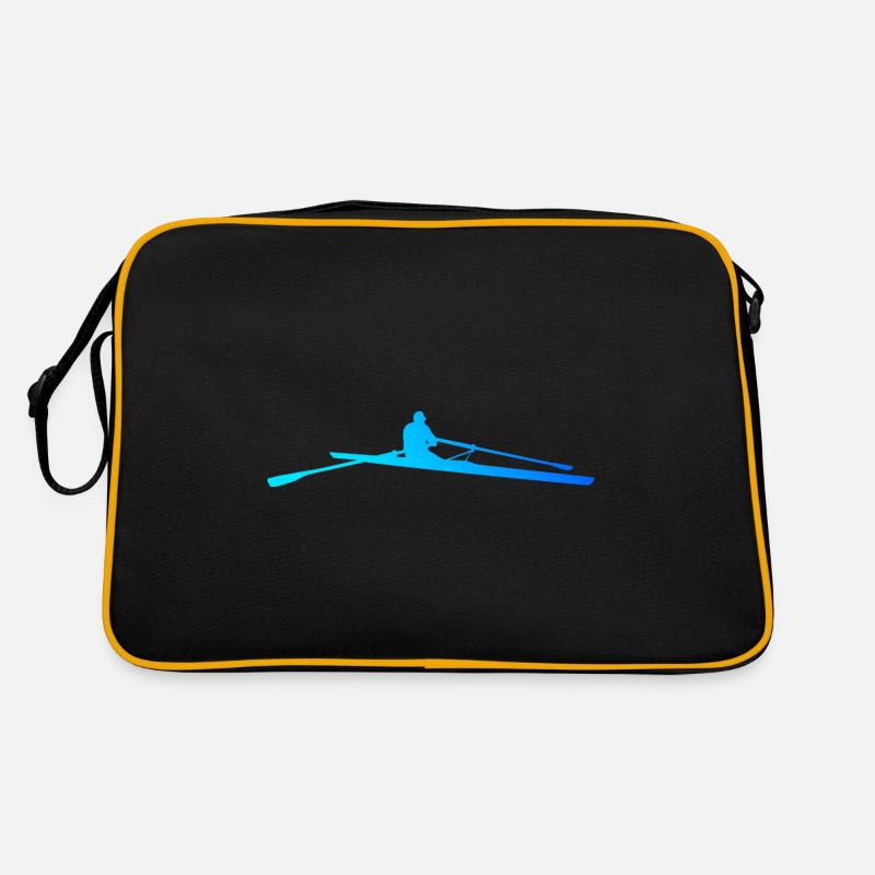 Rowing Rudern Herren Damen Ruderer - Retro Tasche - Schwarz/Gold