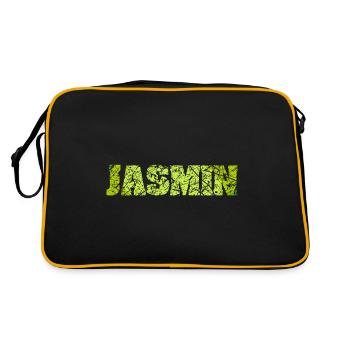 idée cadeau cadeau prénom Jasmin - Sac Retro - noir/or - Dos