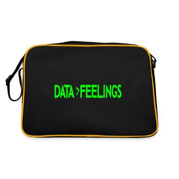 Data Is Greater Than Feelings 4 - Retro Tasche - Schwarz/Gold - Hinten