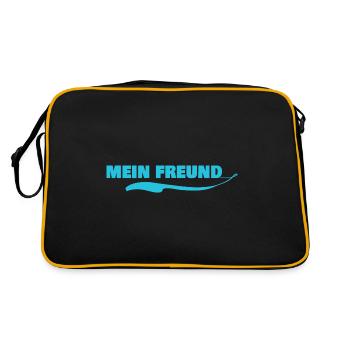 Freundschaft - Retro Tasche - Schwarz/Gold - Hinten
