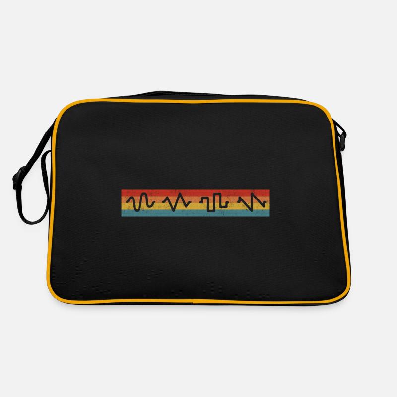 Synthesizer Audio Waveform Synth Rave Analog - Retro Bag - black/gold