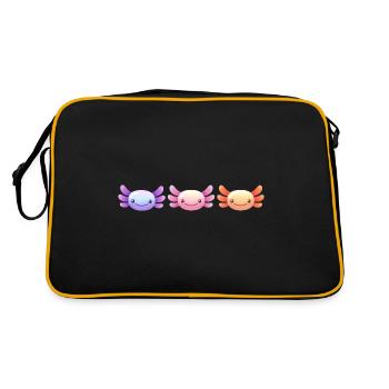 Axolotl Heads Design for Axolotl Lovers - Retro Bag - black/gold - Back