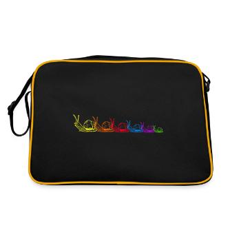 Escargots arc-en-ciel coquille d’escargot LGBT - Sac Retro - noir/or - Dos