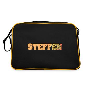 Geschenkidee Steffen - Retro Tasche - Schwarz/Gold - Hinten