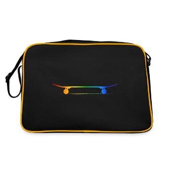 skateboard sk8 rainbow-grind SKATE skateboarder - Retro Tasche - Schwarz/Gold - Hinten