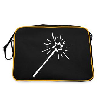 Magic Wand, Witch, Witch, Magic - Retro Bag - black/gold - Back