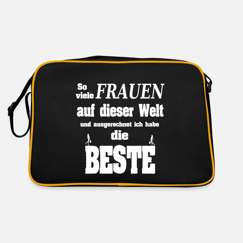 Beste Frau der Welt Geschenkidee - Retro Tasche - Schwarz/Gold