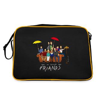 "We are all fond of it" - Retro Bag - black/gold - Back