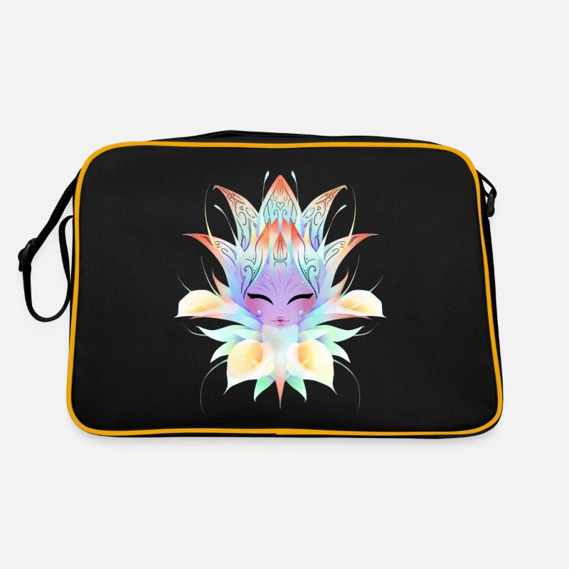 Blühende Fee - Retro Tasche - Schwarz/Gold