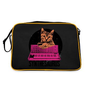 Synthesizer Analog Modular Vintage Retrowave - Retro Bag - black/gold - Back