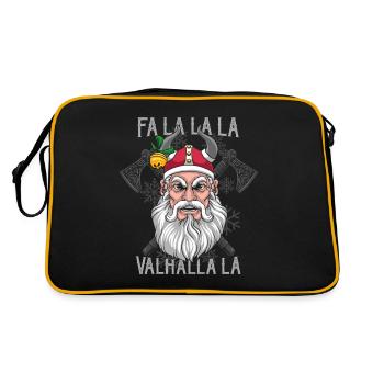 Fa La La La La Valhalla La Viking Santa - Retro Bag - black/gold - Back