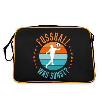 Fußball, was sonst - Retro Tasche - Schwarz/Gold - Hinten