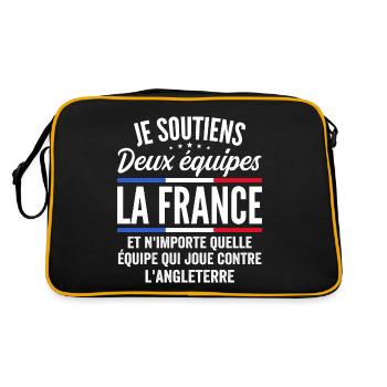 Je Soutiens Deux équipes la France - Sac Retro - noir/or - Dos