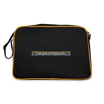 Geschenk für Jaymon - Retro Tasche - Schwarz/Gold - Hinten