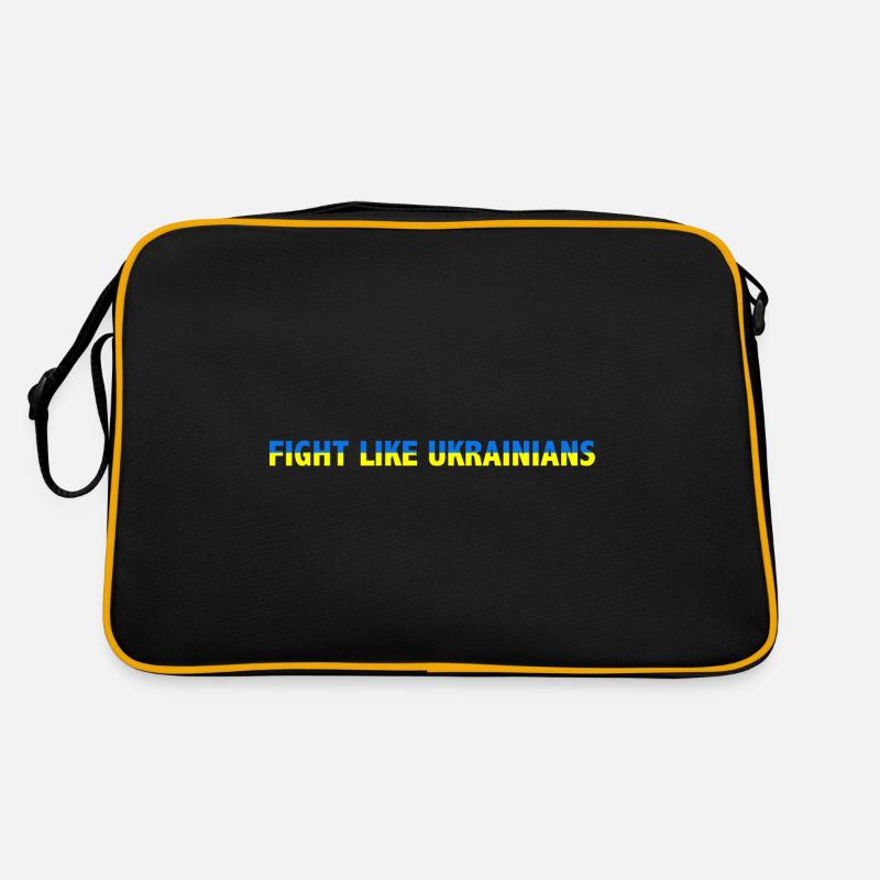 Combattez comme les Ukrainiens - Sac Retro - noir/or