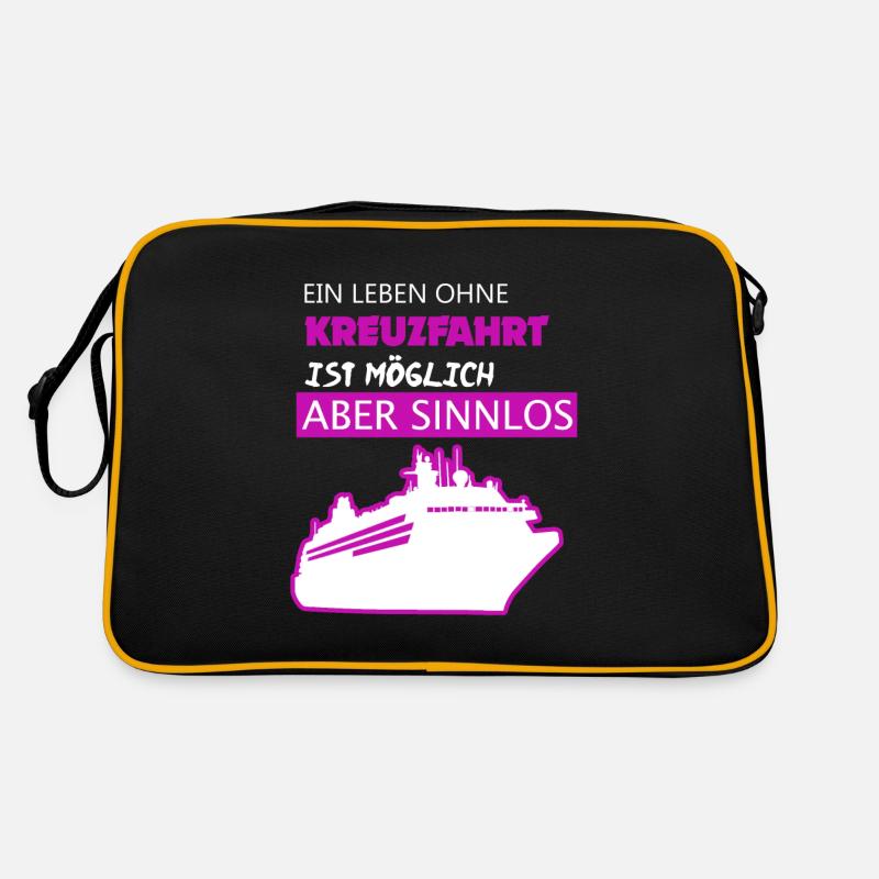 Kreuzfahrt Shirt • Schifffahrt • Schiffsmechaniker - Retro Tasche - Schwarz/Gold