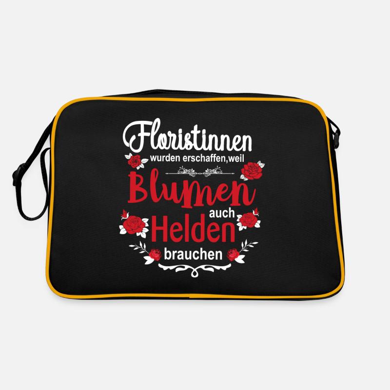 Blumenheld Floristin - Retro Tasche - Schwarz/Gold