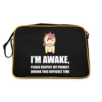 I'm Awake, Please Respect My Privacy - Retro Tasche - Schwarz/Gold - Hinten