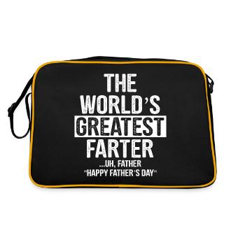 Worlds Greatest Farter - Lustiges Pups Papa ShirtW - Retro Tasche - Schwarz/Gold - Hinten