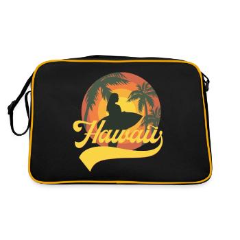 Hawaii Surfer Girl in Sunset - Retro Bag - black/gold - Back