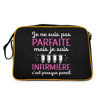 Infirmière pas parfaite humour infirmière cadeau. - Sac Retro - noir/or - Dos