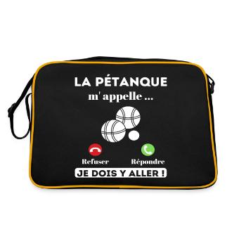 La pétanque m' appelle humour pétanque cadeau - Sac Retro - noir/or - Dos