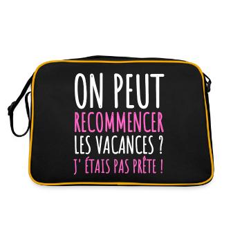on peut recommencer les vacances humour cadeau - Sac Retro - noir/or - Dos
