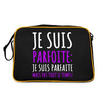 Je suis parfoite humour jeu de mots cadeau femme - Sac Retro - noir/or - Dos